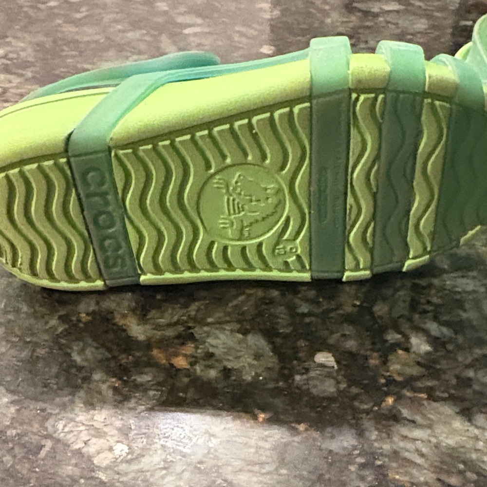 CROCS Shirley Girls Shoes Aqua/Lime C12 - Picture 6 of 7